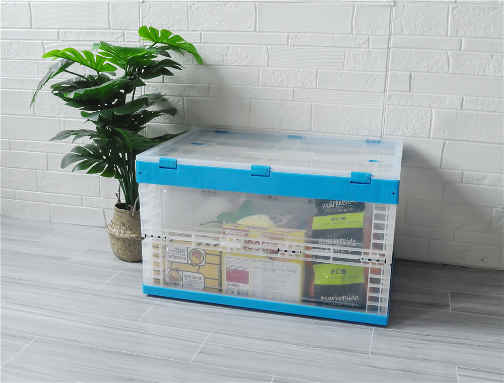 全运  透明带盖子可折叠塑料箱  XS604036C