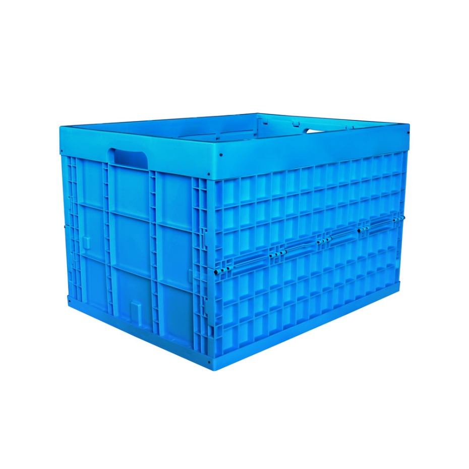 全运  高品质蓝色PP塑料折叠板条箱 XS765850W