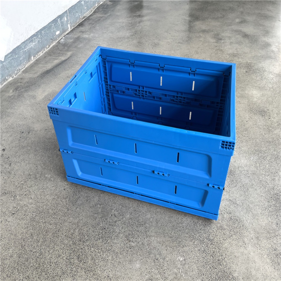 全运   蓝色固体折叠可回收PP带隔板板条箱  XS6544325W