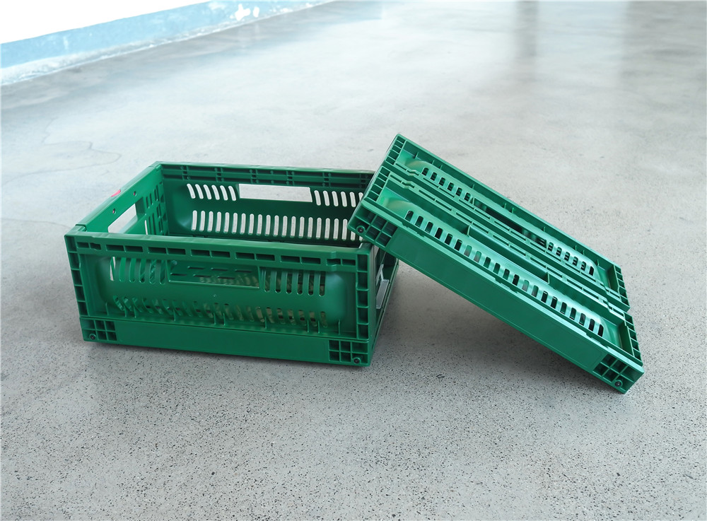 全运 带按钮式符合食品级可堆叠PP塑料网状可折叠篮 TY403015W-S