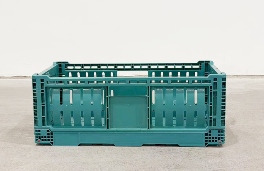 全运 弧形带按钮可折叠pp材质果蔬篮 KN604022W-HS